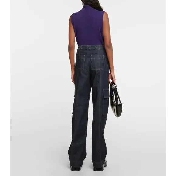 New AG Adriano Goldschmied x EmRata Amia High Rise Wide Leg Cargo Jeans 32 (14) - Picture 3 of 7